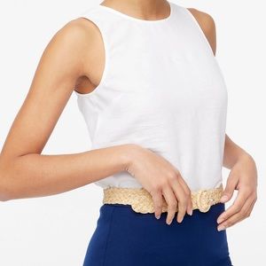 NWT J Crew Factory Women’s Linen-blend button-back shell tank top - White - 2X